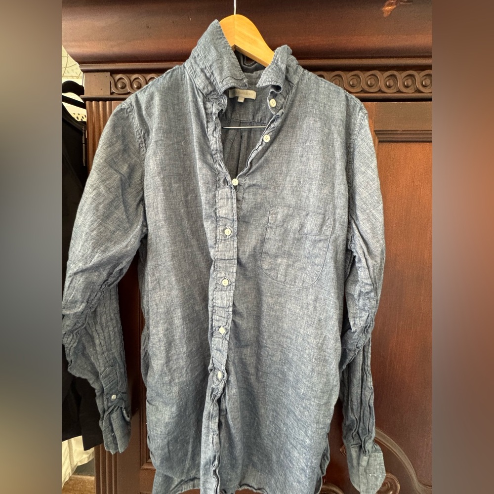 Ann Mashburn Boyfriend Shirt in chambray size XL